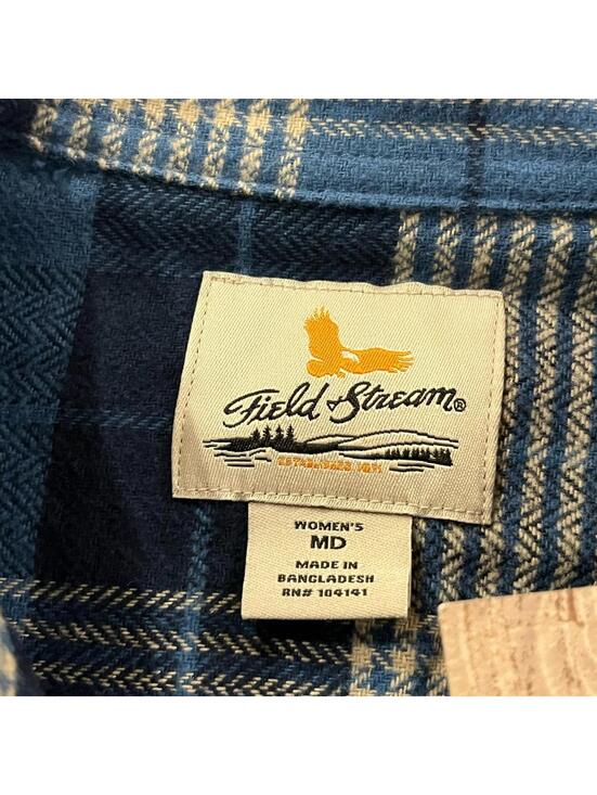 Field & Stream Women's Blue Flannel Shirt Size Medium New with Tags - Picture 4 of 5